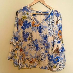 Nanette Lepore Floral Bell Sleeve Blouse